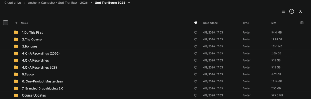 Anthony Camacho – God Tier Ecom 2026