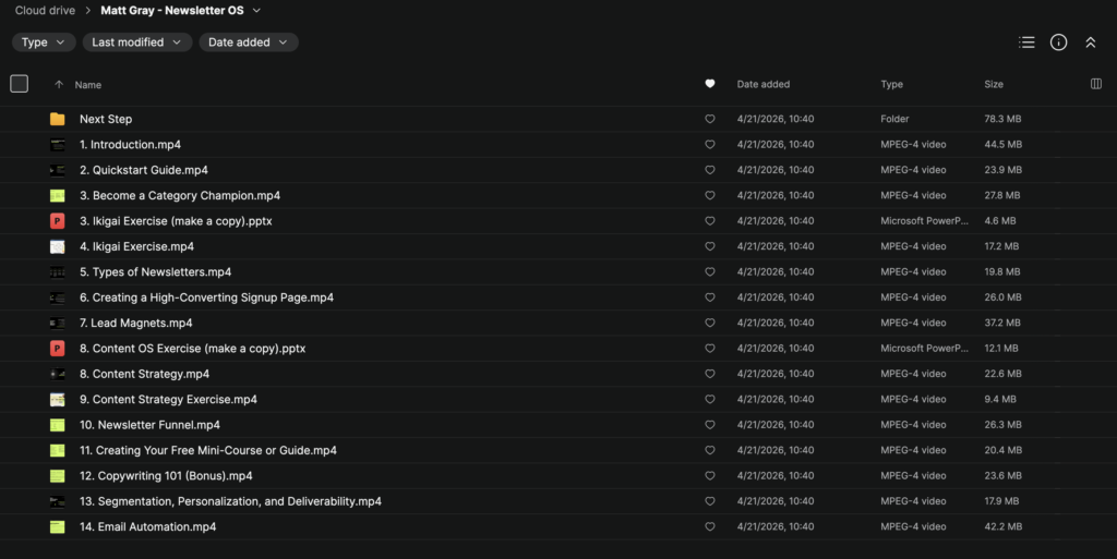 Matt Gray – Newsletter OS