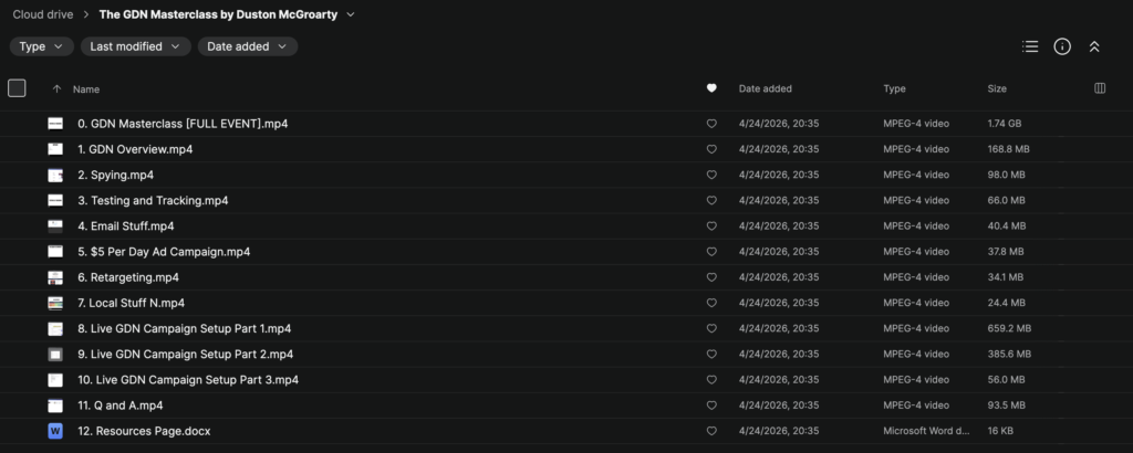 The GDN Masterclass by Duston McGroarty